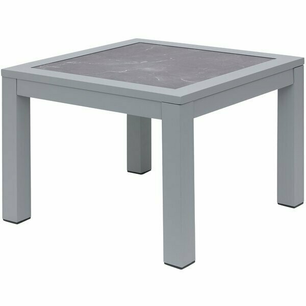 Bfm Seating Belmar Soft Gray Aluminum Pietro Top End Table 163PH6105PRS